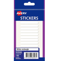LABEL AVERY 50X6MM RECTANGLE WHITE PK140