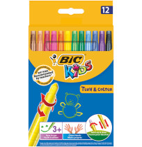 CRAYON BIC KIDS TURN AND COLOUR PK12