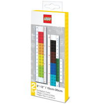 RULER LEGO 15-30CM W/BUILDABLE BRICKS WHITE