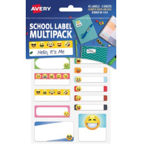 LABELS NAME AVERY SCHOOL MULTIPACK HELLO IT'S ME 3 SHEETS 42PK