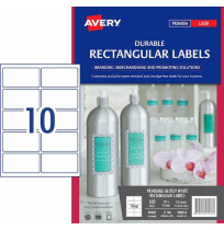 LABELS AVERY L7148 DURABLE RECTANGLE GLOSSY WHITE 10UP 10 SHTS