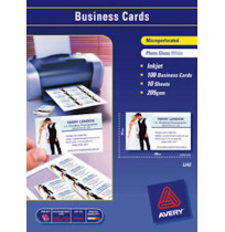 BUSINESS CARDS AVERY A4 I/J LEATHERGRAIN IJ39 200GSM PK20