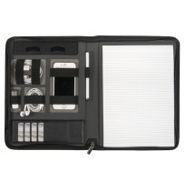SP- COMPENDIUM MODENA RE-CHARGE A4 ZIPPER BLACK (INC POWER BANK)