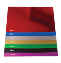 CARDBOARD QUILL 508X630MM 250GM FOIL 7 COLOURS PK50